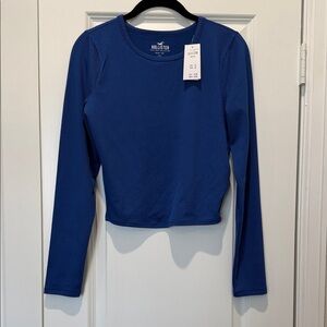 Hollister Blue Cropped Long Sleeve Top